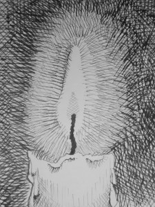 line drawing of candle flame