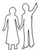 a line drawing of a couple